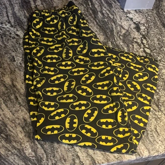 Batman Yellow and Black Logo Sleep Pants - Picture 1 of 3